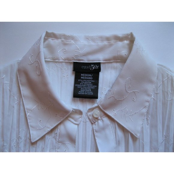 East 5th White Sheer Short Sleeve Shirt - Picture 8 of 10
